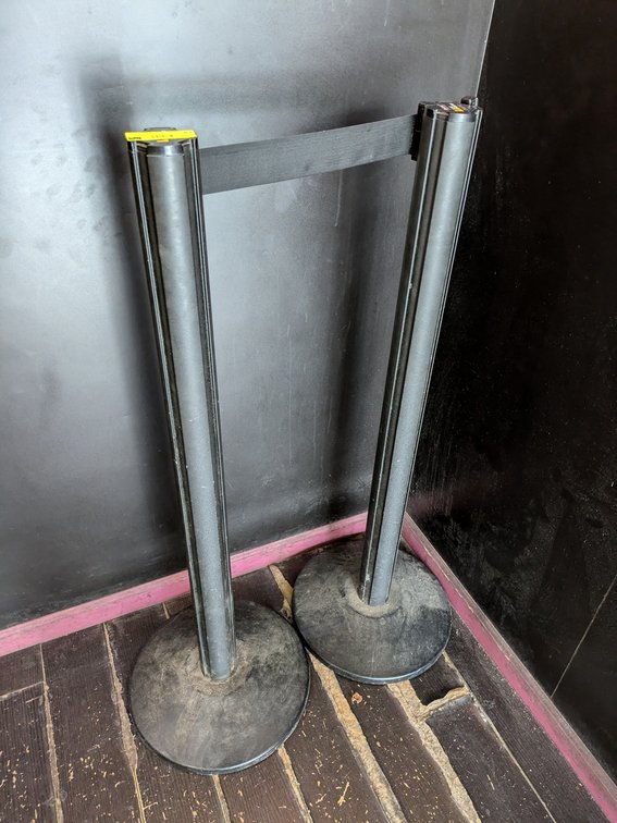 2 Crowd Stanchions with Nylon Straps, 40" Tall