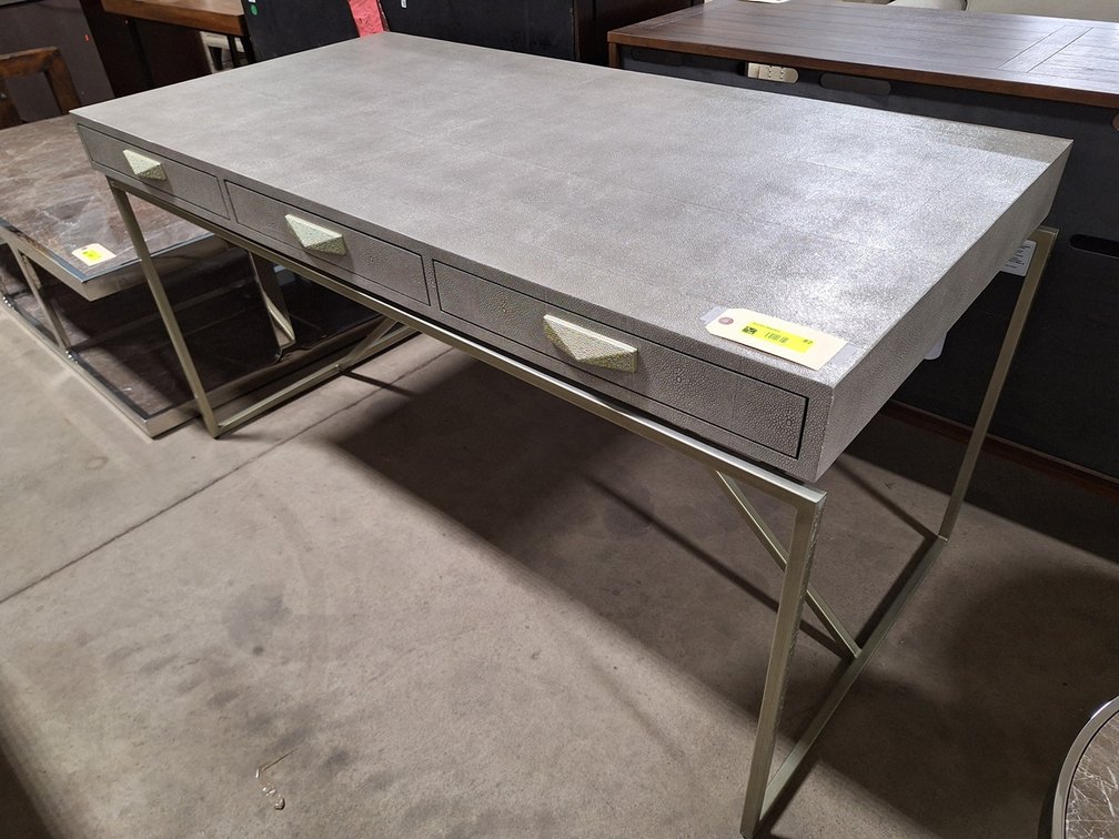 Interlude Home Wood/Metal 3 Drawer Desk, 60"x30"x31"