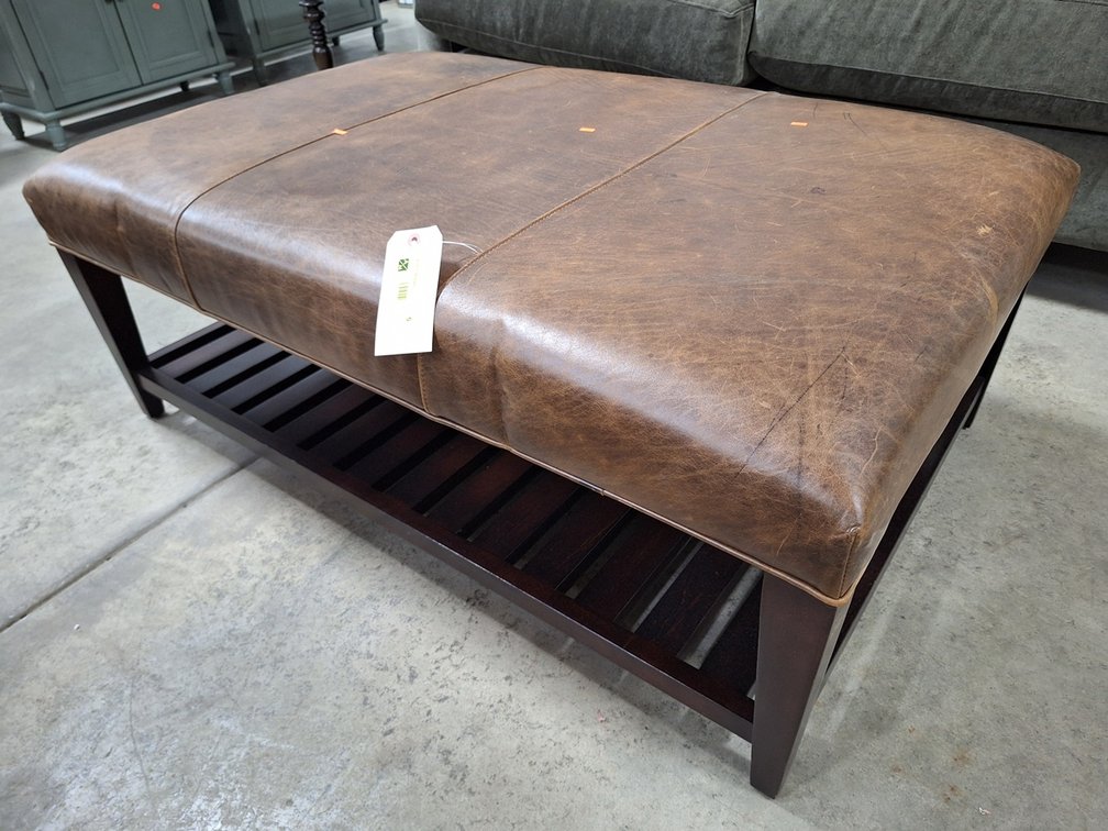 Room & Board Leather Like Ottoman, 45"x30"x18"