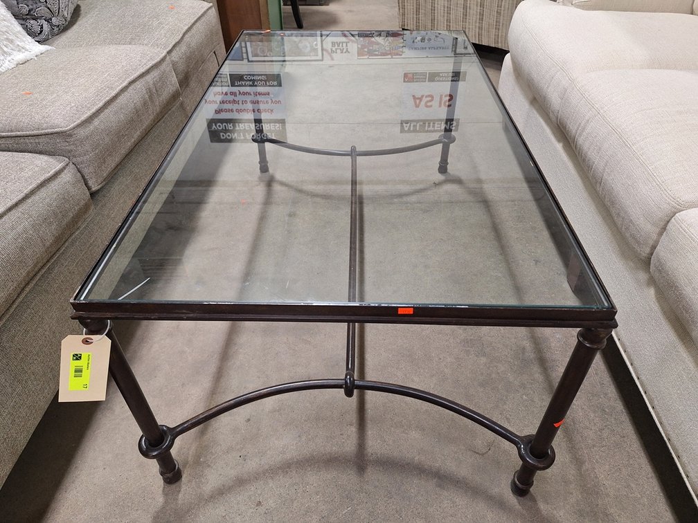 Metal/Glass Coffee Table, 48"x28"x20.5"