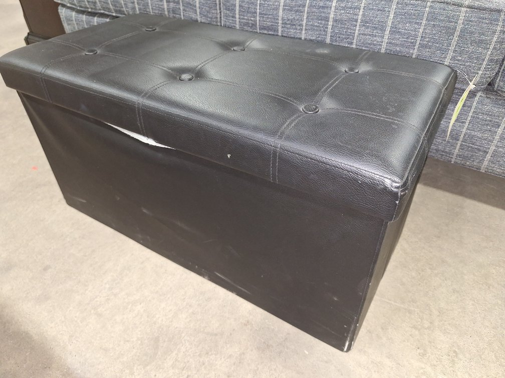 Leather Like Storage Ottoman, 29"x14"x15"