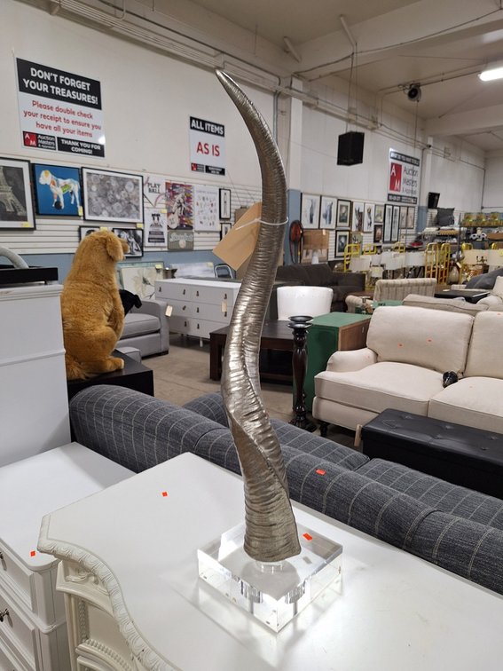 PolyStone Safari Horn Sculpture