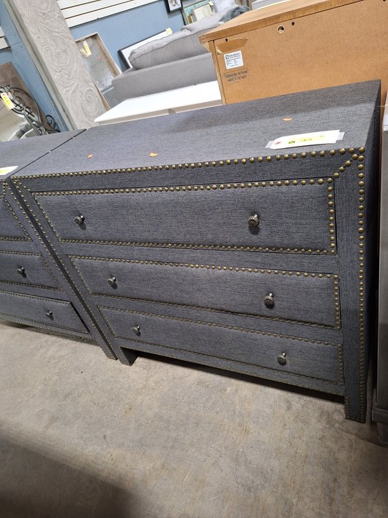 Mercana 3 Drawer Upholstered Dresser, 37"x16"x35"