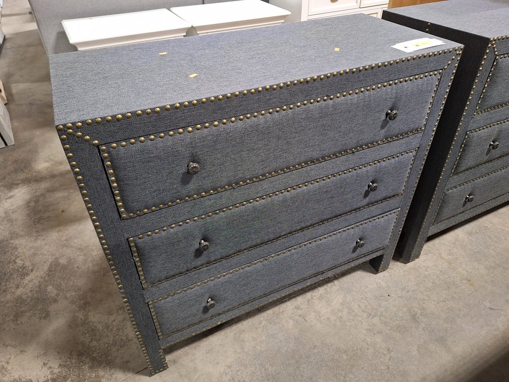 Mercana 3 Drawer Upholstered Dresser, 37"x16"x35"