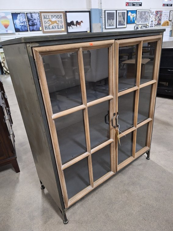 Ashley Metal 2 Door/3 Shelf Storage Cabinet, 39.5"x16.5"x45"