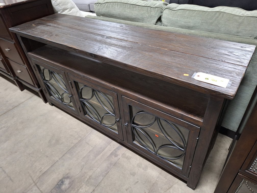 Wood 3 Door Media Console, 65"x18.5"x32"