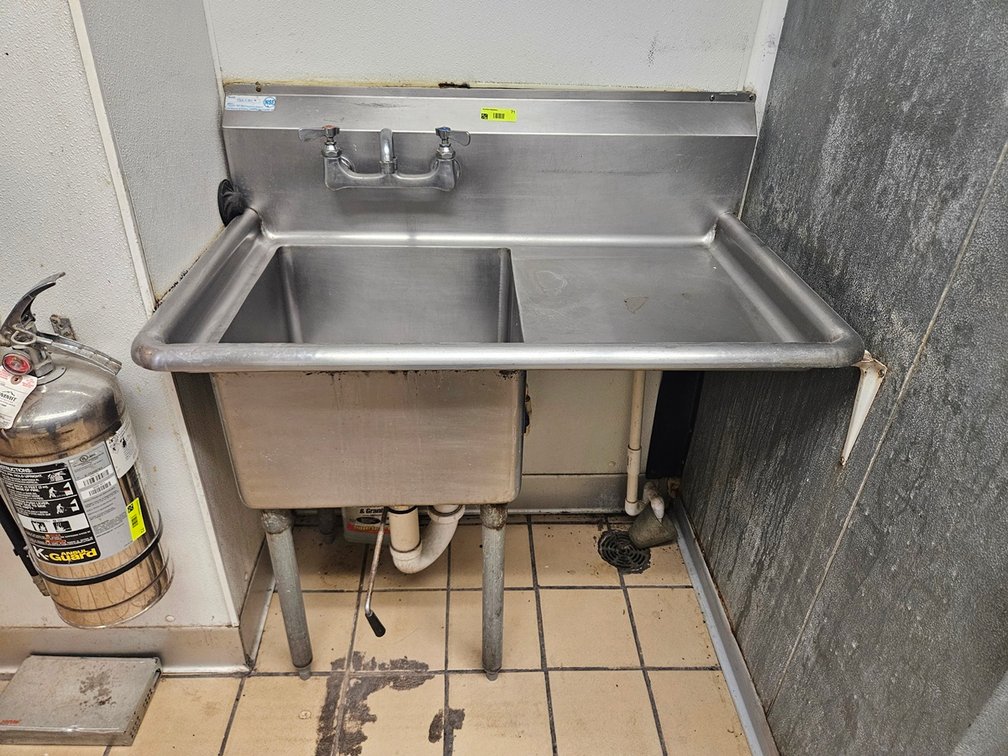 SS 1 Compartment Prep Sink with Faucet, 38"x24"x35"