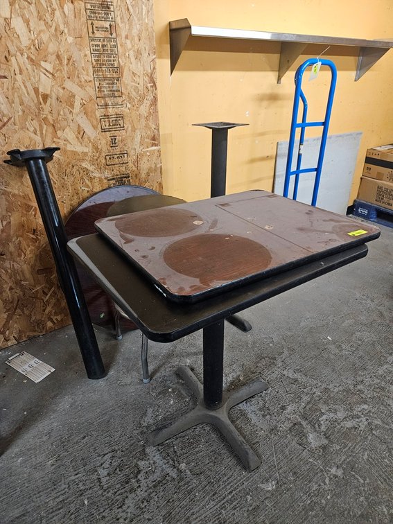 Assorted Table Tops, Bases and Stool