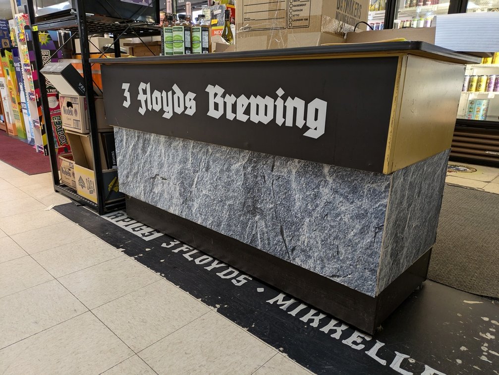 3 Floyds Brewing Retail Counter, 2 Wood Shelves