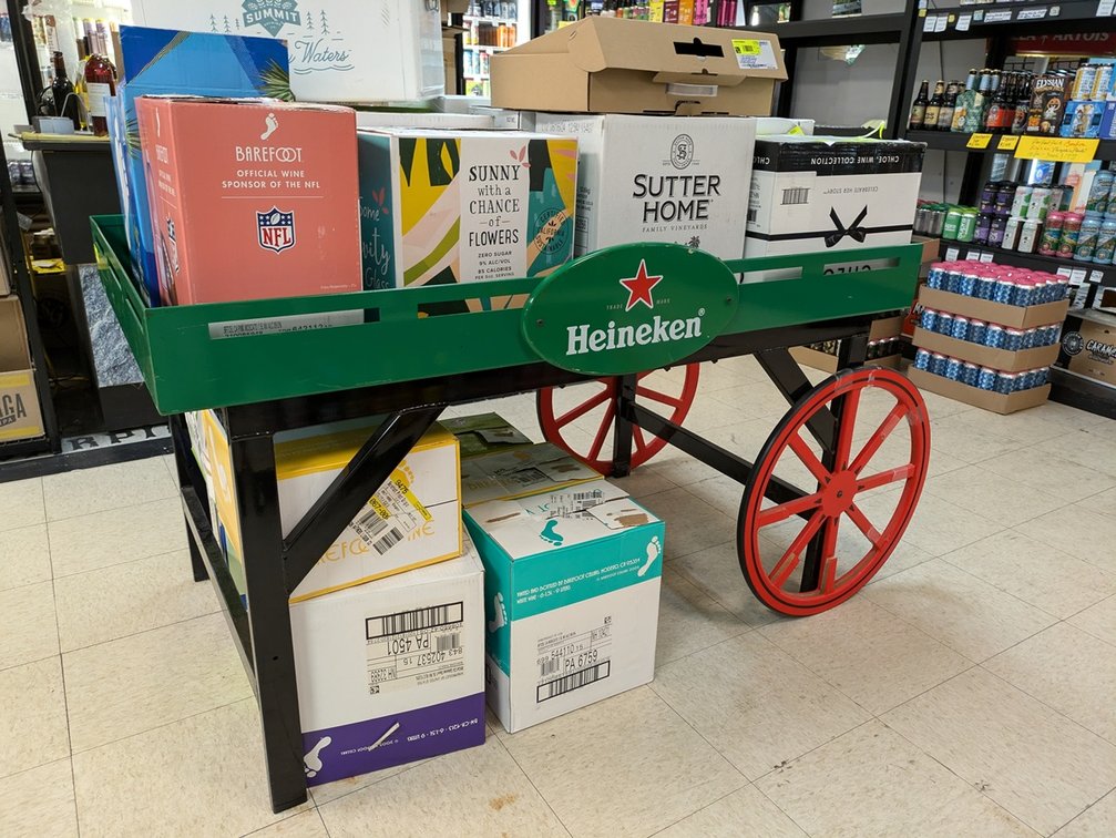 Heineken Metal Display Cart, 53"x32"x31"