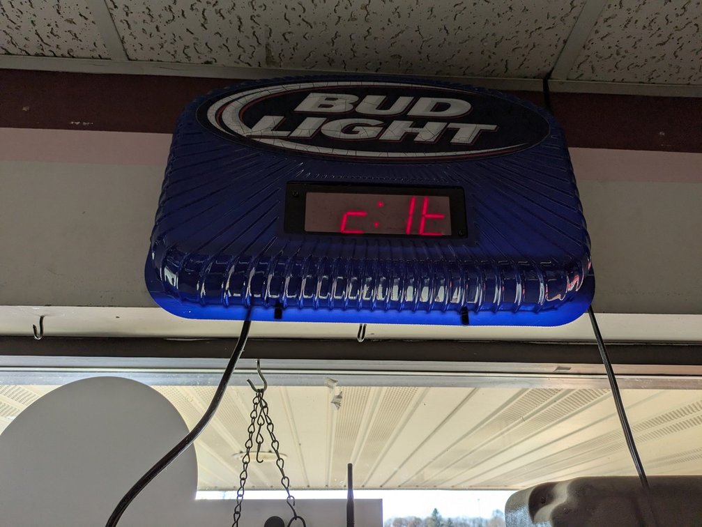 Bud Light Digital Clock/Sign, 16"x14"