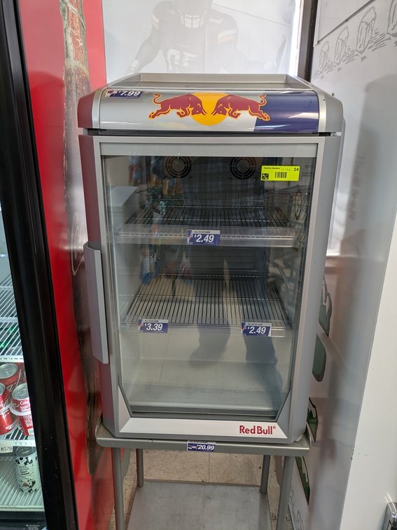 Red Bull Cooler with Stand, 19"x20"x60"