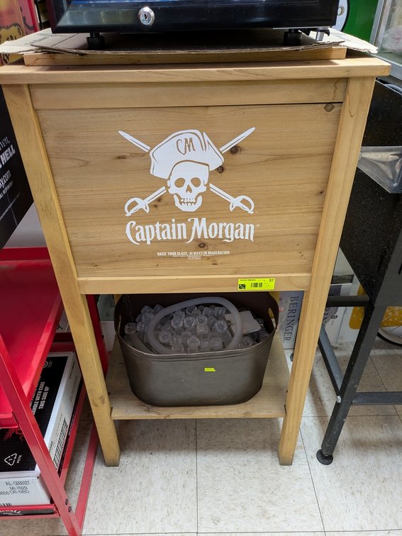 Captain Morgan Wood Display Box 20"x16"x40", Mini Tub
