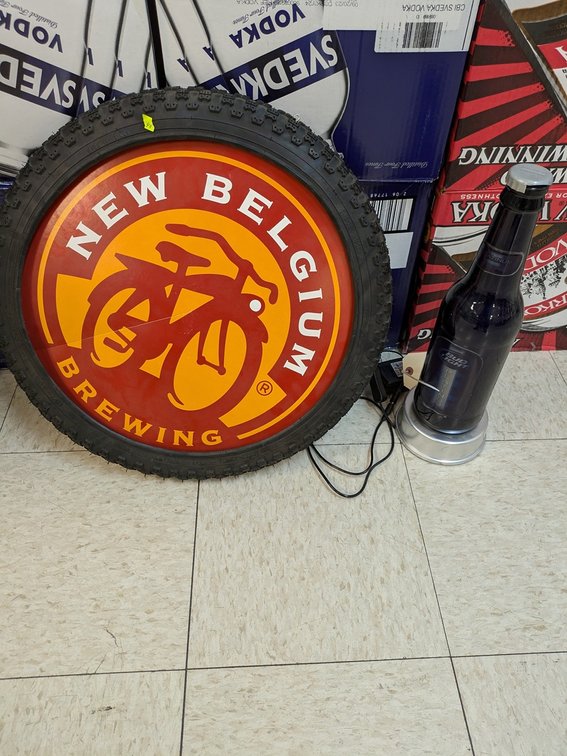 New Belgium Sign, Bud Light Lighted Bottle