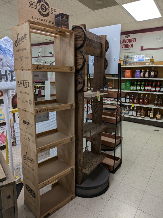3 Wood/Metal Retail Display Shelves