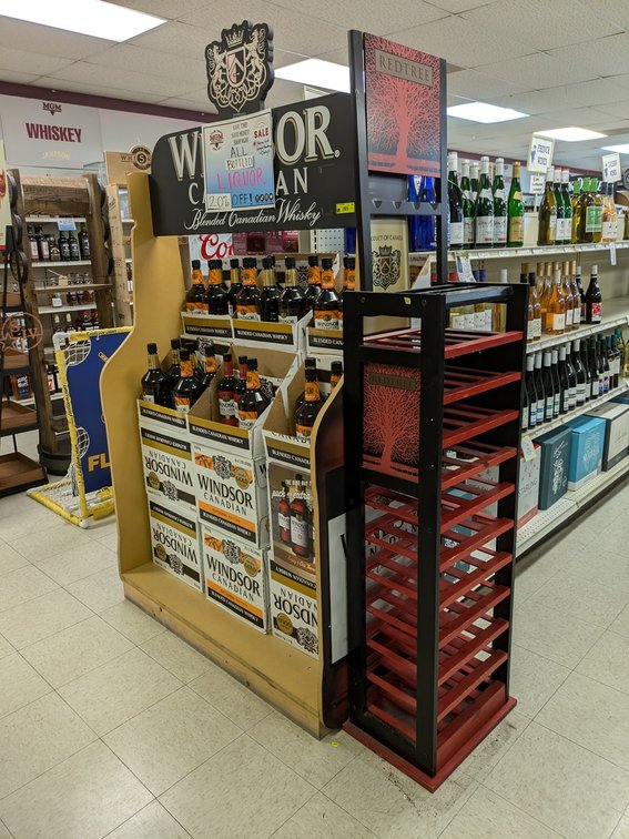 Windsor Display Shelf 46"x23"x80", Red Tree Retail Wine Rack 16"x12"x74"