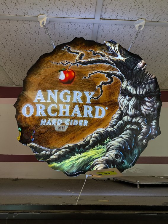 Angry Orchard LED Lighted Hanging Sign, 18"x20"
