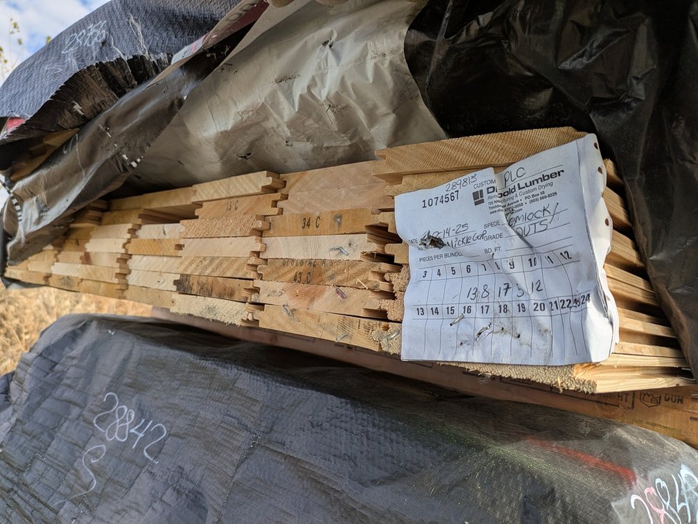 Hemlock 1"x6" Nickel Gap Tongue and Groove KD Outs, 435 Linear Feet, 212 Sq. Ft. 6' to 10' Lengths