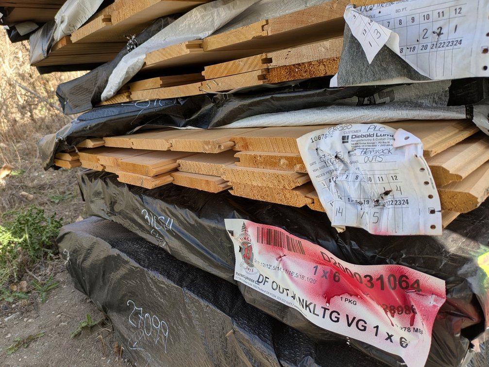 Hemlock 1"x6" Tongue and Groove 733R KD Outs, 454 Linear Feet, 222 Sq. Ft., 11' to 20' Lengths
