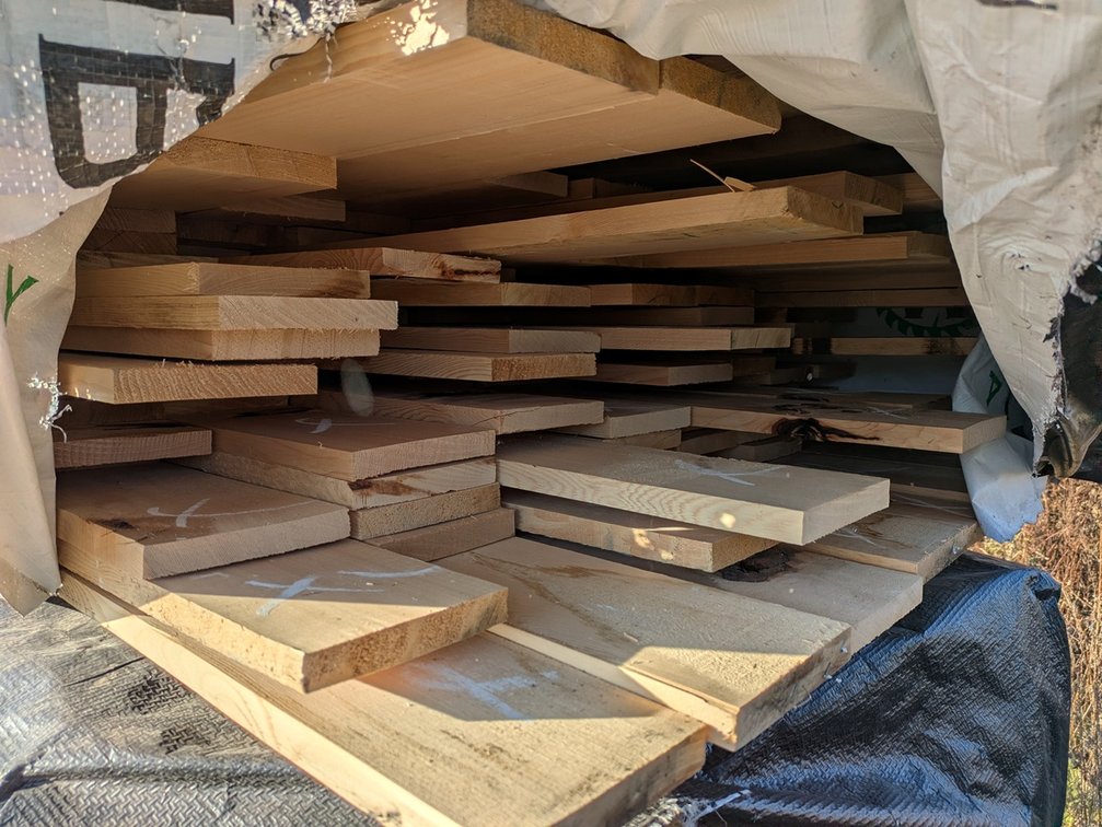 Hemlock 1"x6" Rough Boards KD Outs, 762 Linear Feet, 3' to 5' Lengths