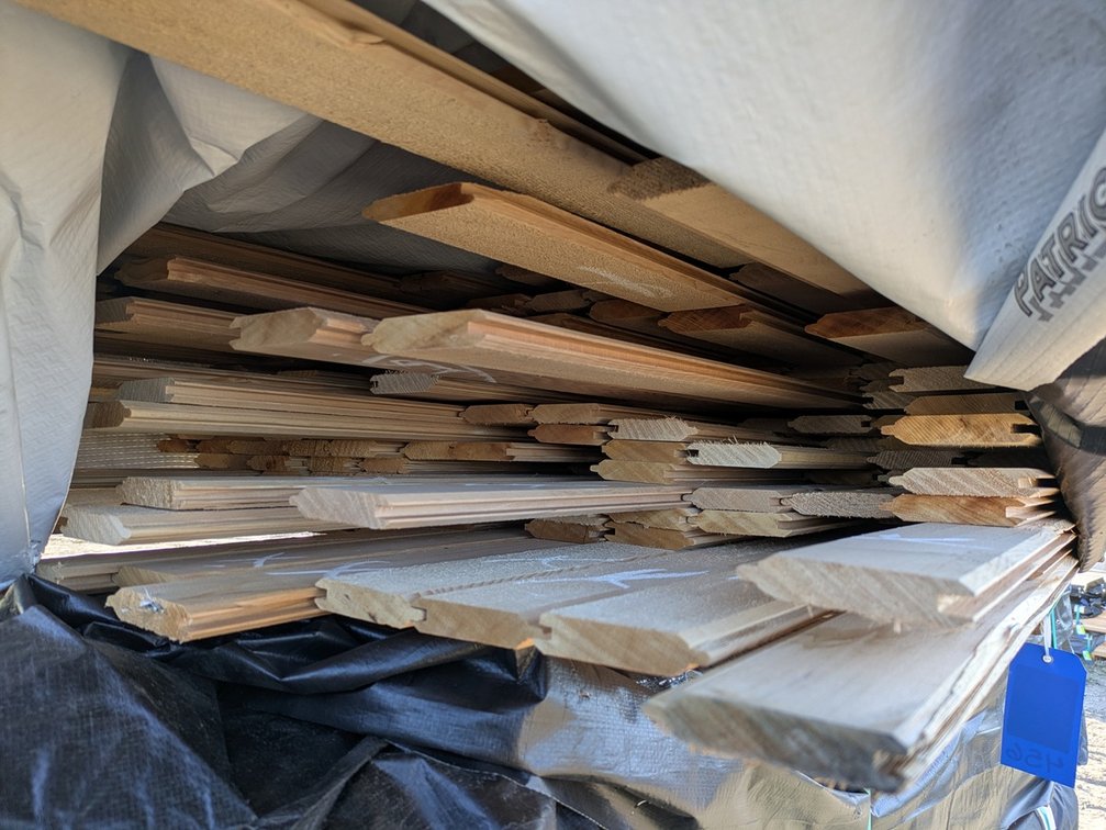 Hemlock 1"x4" Tongue and Groove 732R KD Outs, 766 Linear Feet, 3' to 5' Lengths