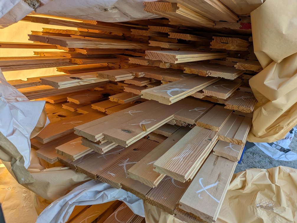 Douglas Fir 1"x4" Tongue and Groove Flooring KD Outs, 1432 Linear Feet, 358 Sq. Ft., 3' to 5' Lengths