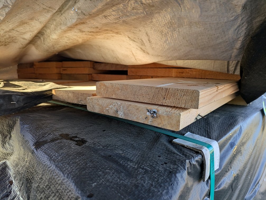 Douglas Fir 1.25"x8" S4SEE KD Outs, 77 Linear Feet, 3' to 5' Lengths