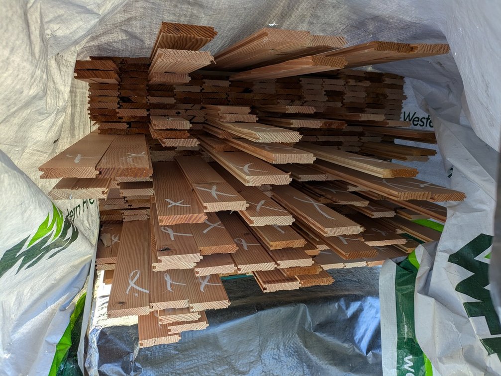Douglas Fir 1"x4" Tongue and Groove Flooring KD Outs, 1456 Linear Feet, 364 Sq. Ft., 3' to 5' Lengths