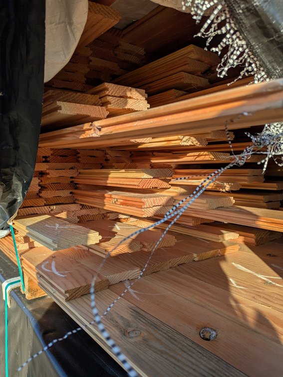 Douglas Fir 1"x4" Tongue and Groove Flooring KD Outs, 1416 Linear Feet, 354 Sq. Ft., 3' to 5' Lengths