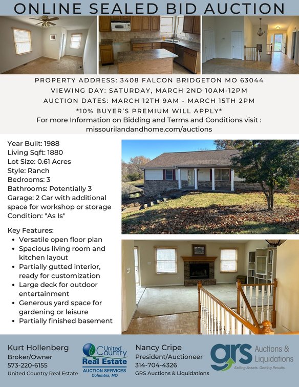 Image for 3408 Falcon, Bridgeton, MO 63044 - Sealed Bid Auction