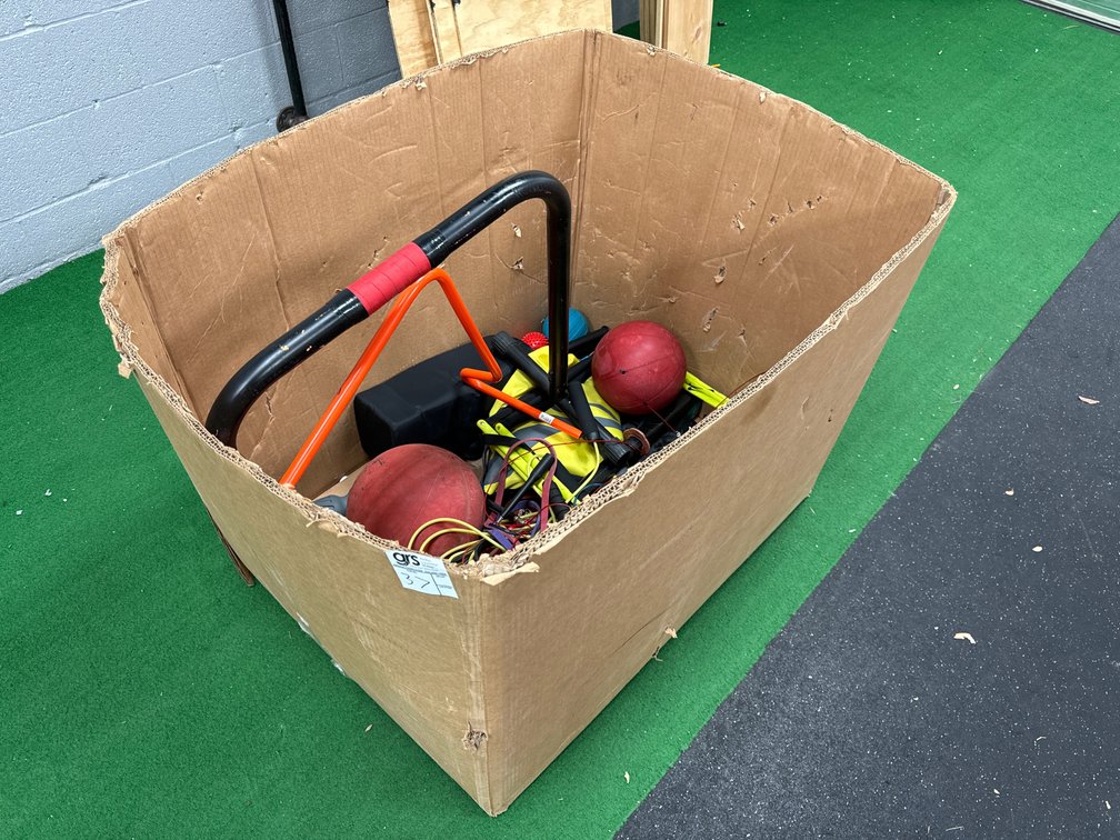 Box of Fitness Equipment Assorted