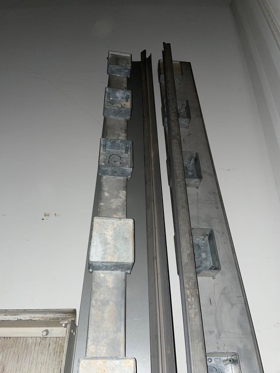 3pc  /  1-12  Double Junction Boxes Installed on Metal 2 x 6 /1- 2 x 4  w/11 Double Junction Boxes