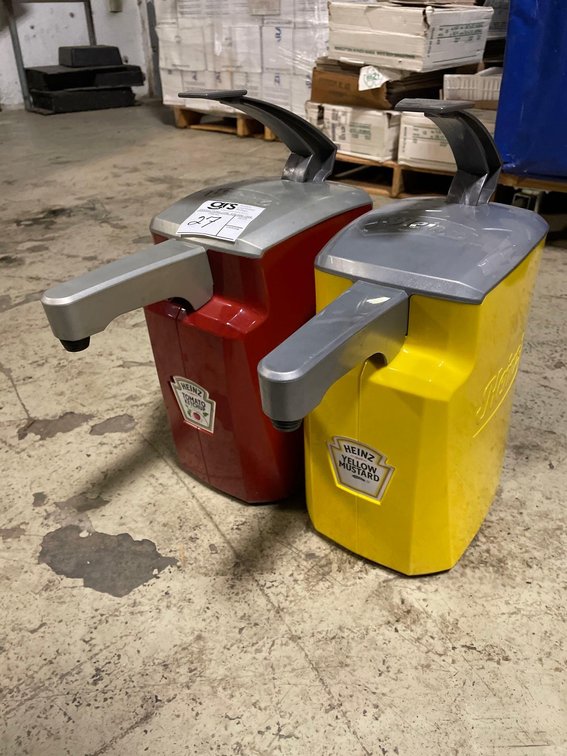 (2) Ketchup & Mustard Condiment Dispenser