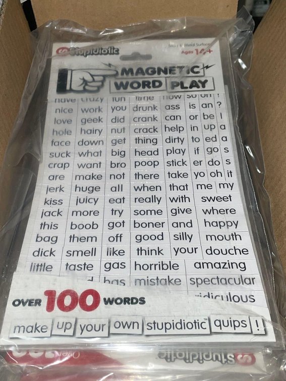 6 Packs of 12 each Stupidiotic Magnetic Word Play