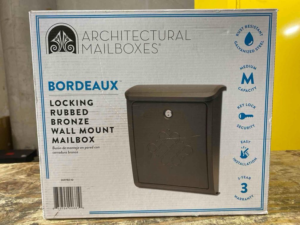 Bordeaux Locking Wall Mount Rubbed Bronze Mailbox