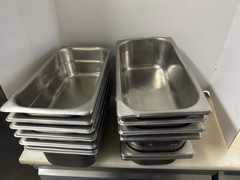(11) Third Sized Food Pans 4"d
