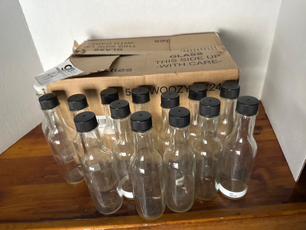 5 oz Woozy Glass Bottles, New, 24 in Box (+9)
