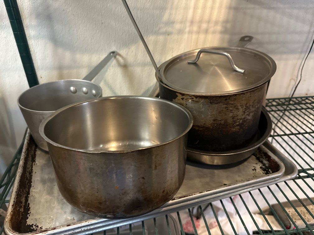 (3) Sauce Pans, Cake Pan, (3) Half Size Baking Pans