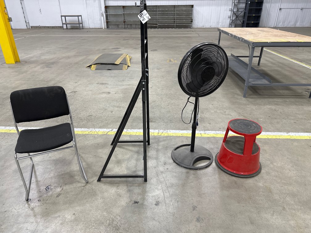 Fan, Chair,  and Set Stool