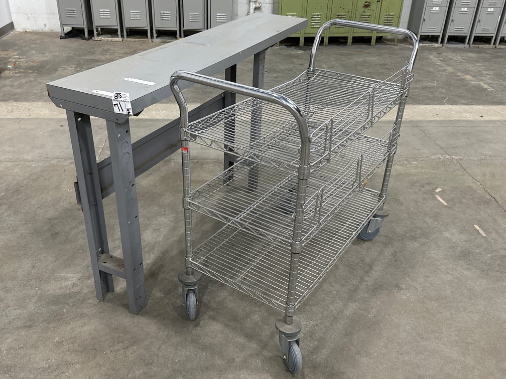 3-Tier Shelf on Casters and small Table