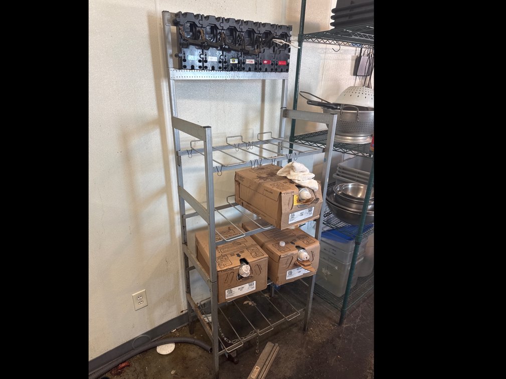 (2) 4 Tier Soda Racks for 8 Soda Boxes Each