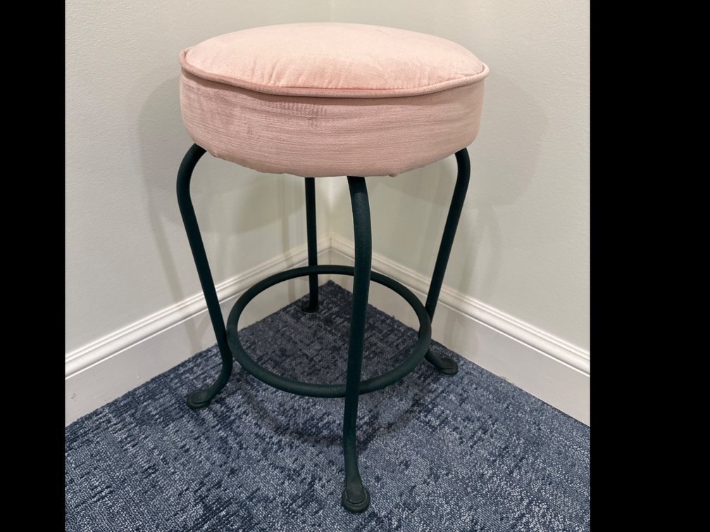 Powder Room Stools Upholstered with Cast Base
