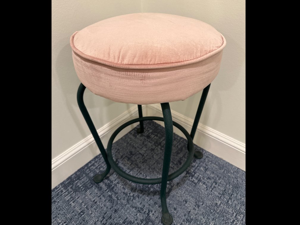 Powder Room Stools Upholstered with Cast Base
