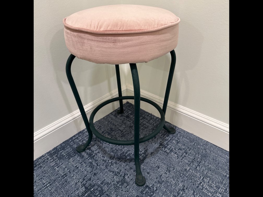Powder Room Stools Upholstered with Cast Base