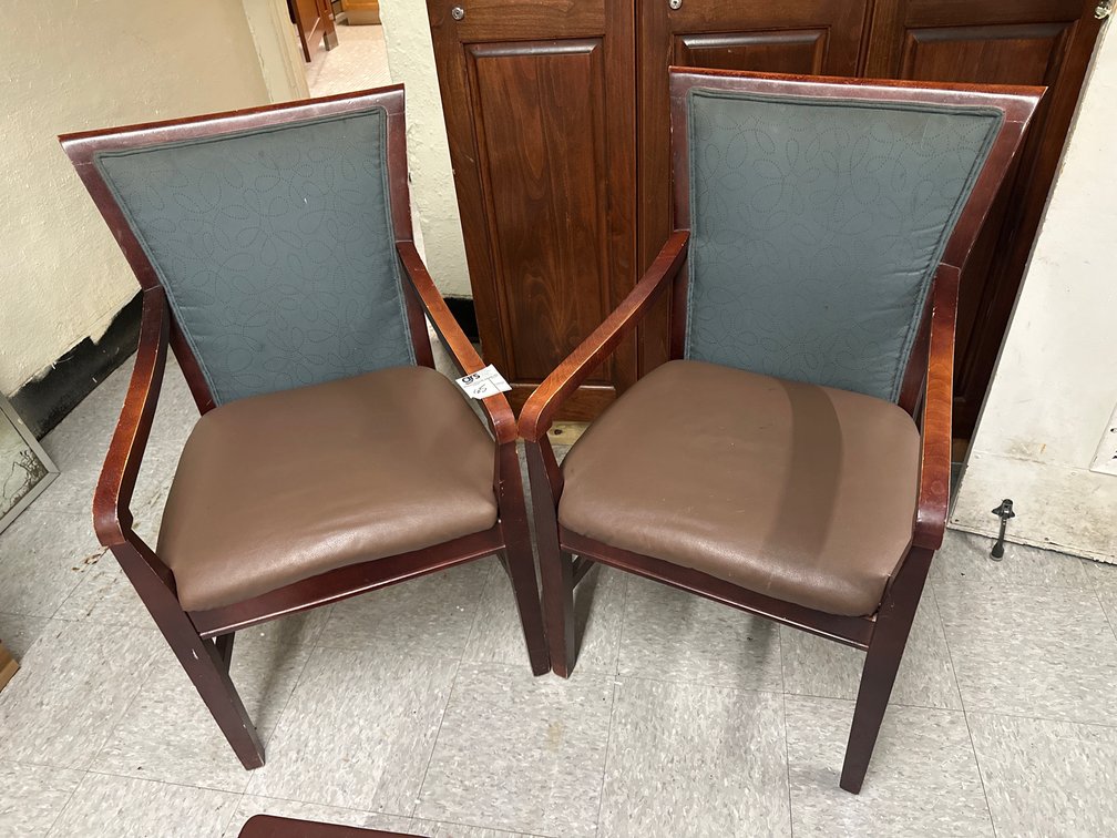 (2) Armchairs w/ Vinyl Seats