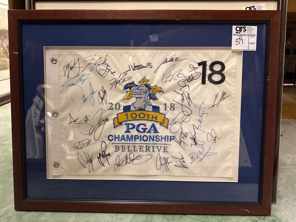 100th PGA Championship Bellerive  18th Hole Flag Signed