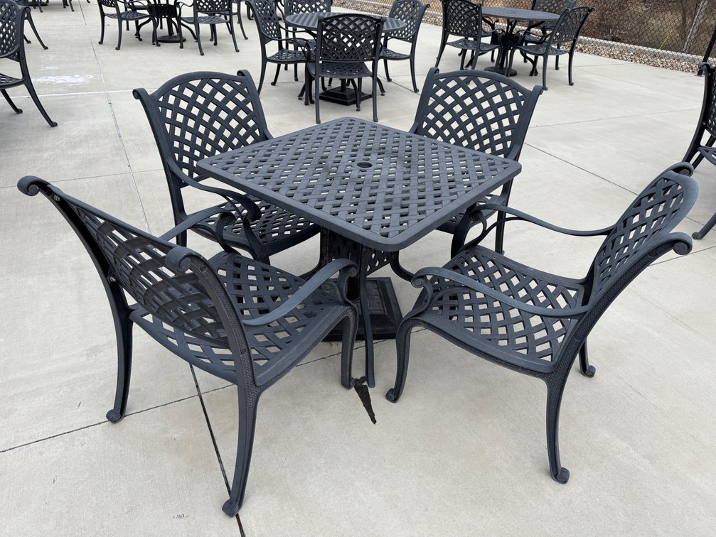 Lattice Cast Patio Tables with 4 Chairs