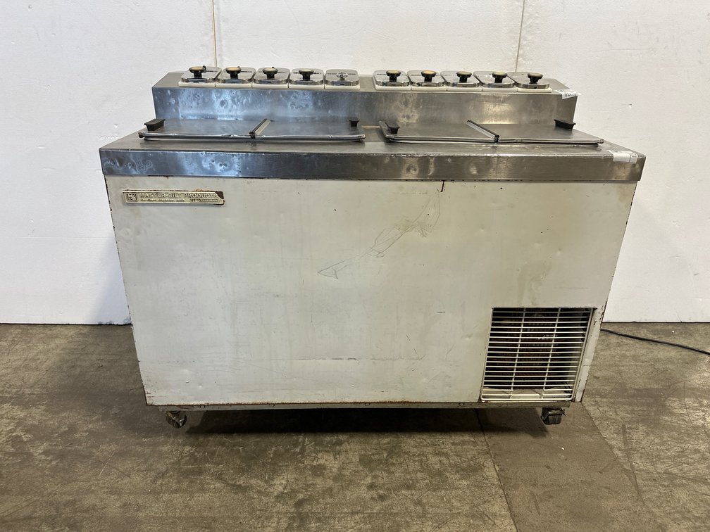 Commercial Ice Cream Dipping Cabinet w/Built -in Topping rail