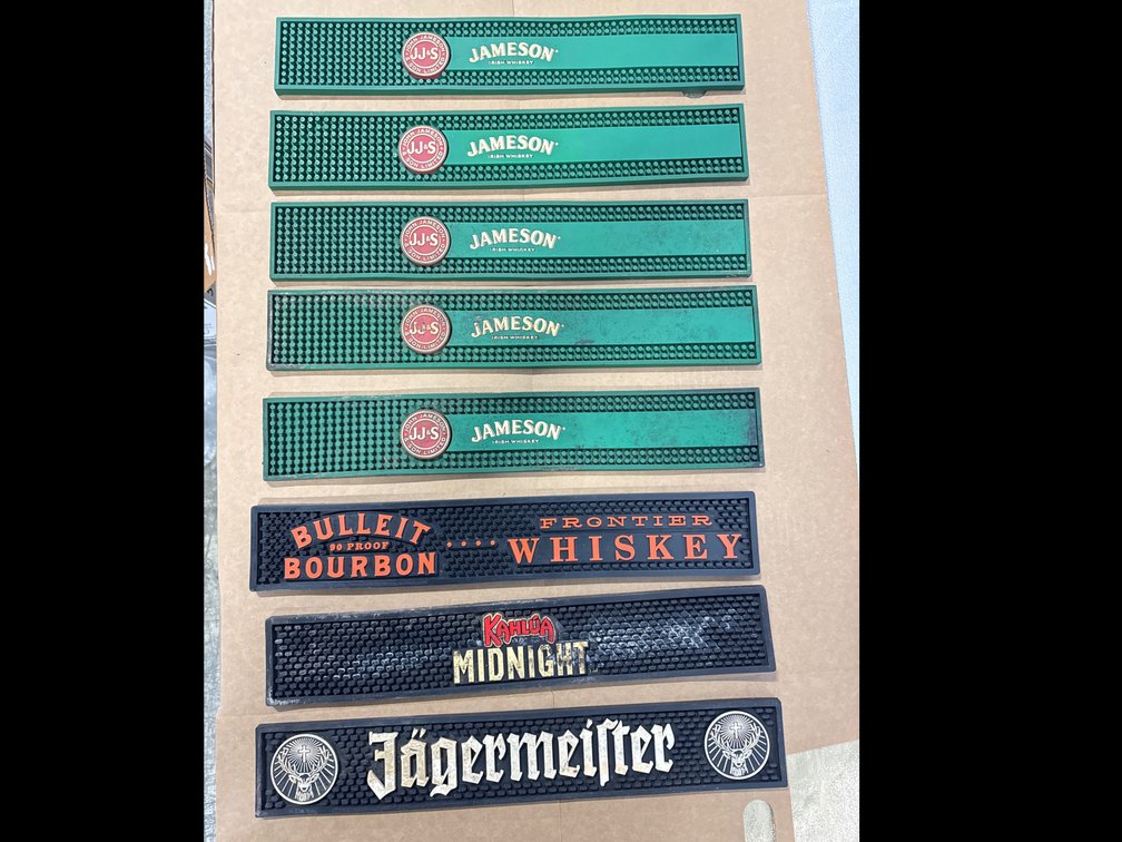 (8)Jameson Irish Whiskey  Bar Flow Spill Drip Rubber Rail Mat  man Cave