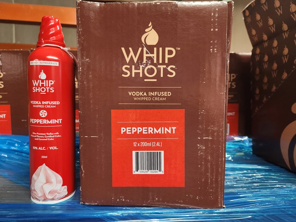 30 Boxes of Whip Shots Vodka Infused Peppermint